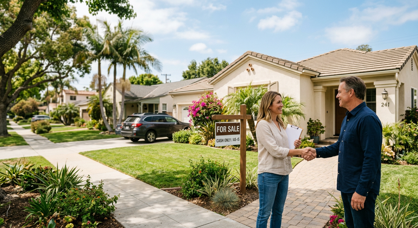 A residential neighborhood street in Ventura County California