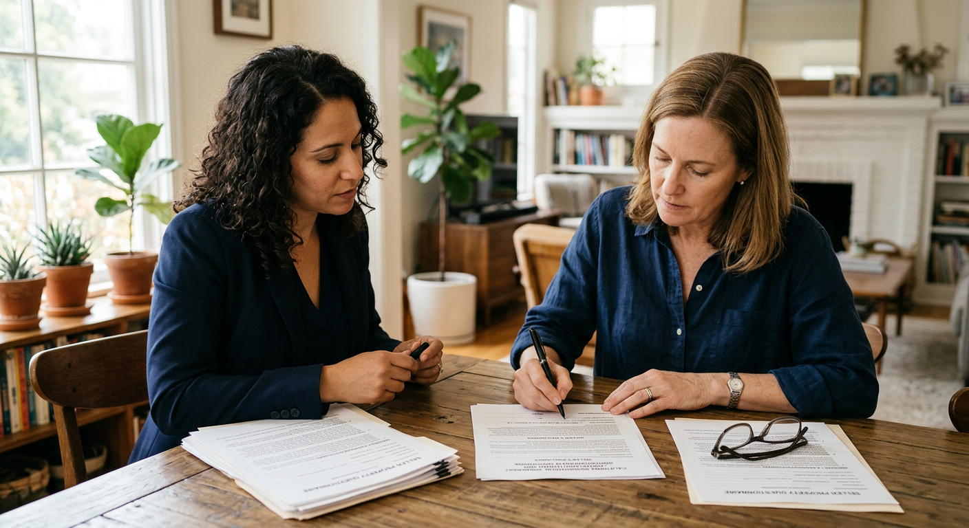 Ventura County homeowner filling out legal seller disclosure forms